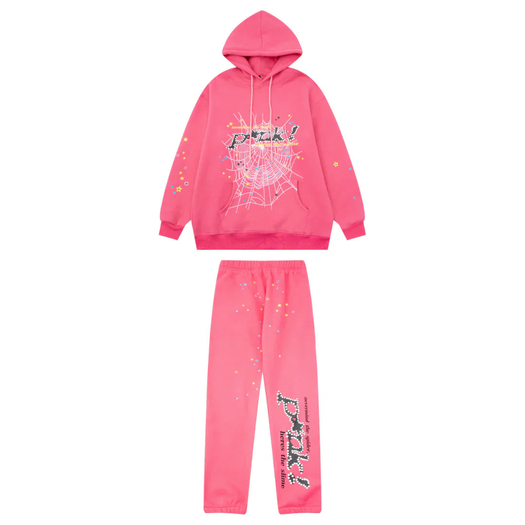 Sp5der Tracksuit Pink