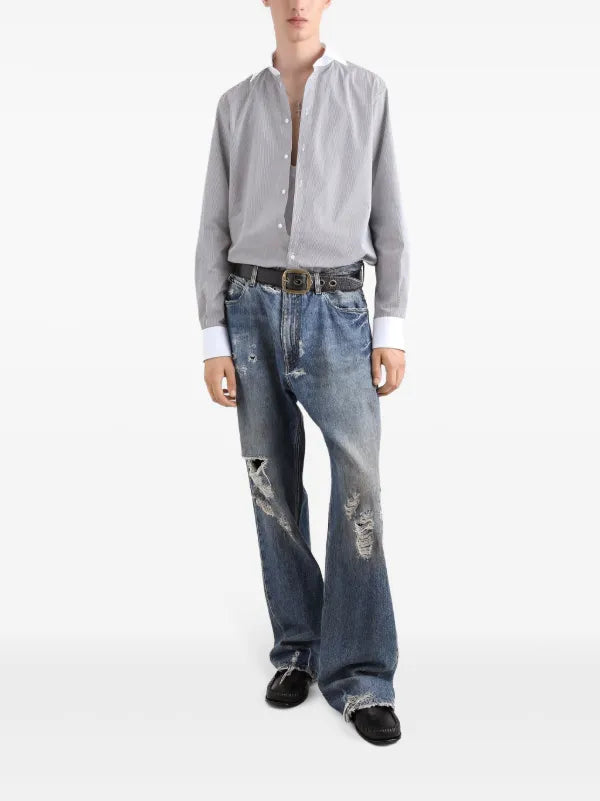 D&G Wide-Leg Blue Jeans