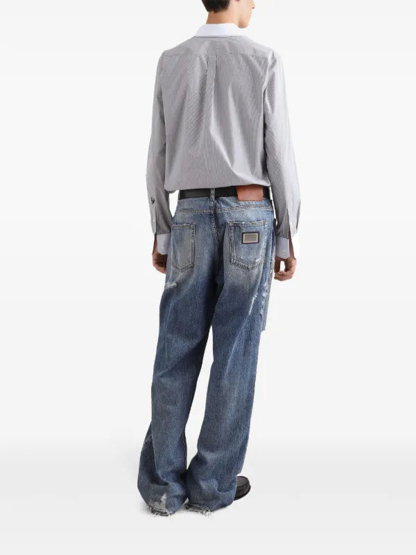 D&G Wide-Leg Blue Jeans