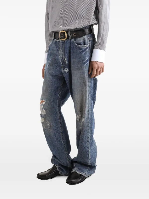 D&G Wide-Leg Blue Jeans