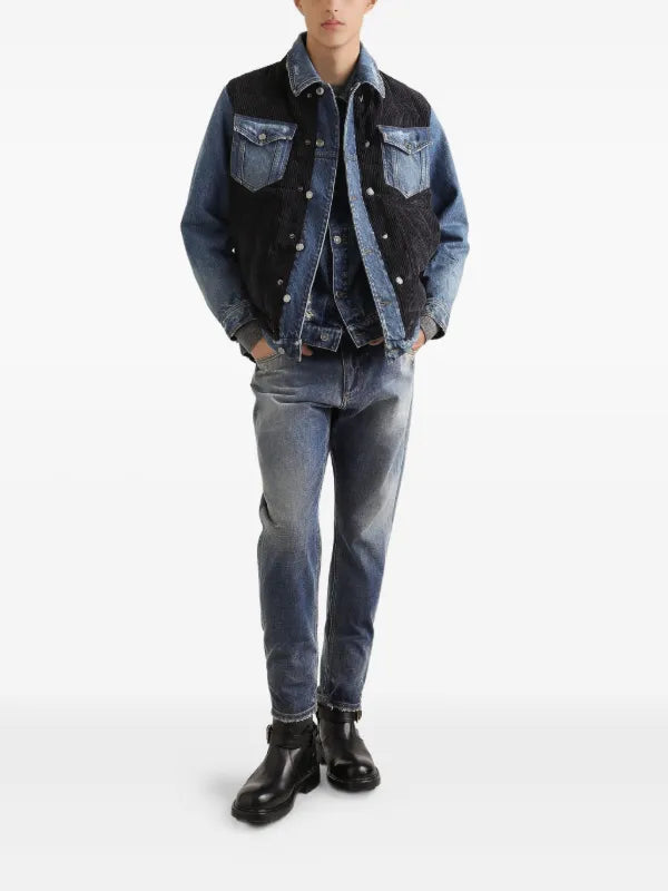 D&G Faded Effect Logo Jeans