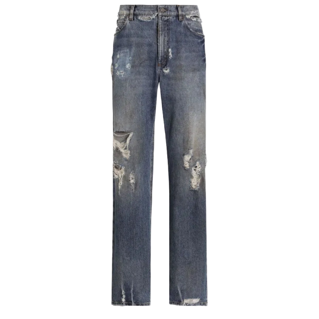 D&G Wide-Leg Blue Jeans